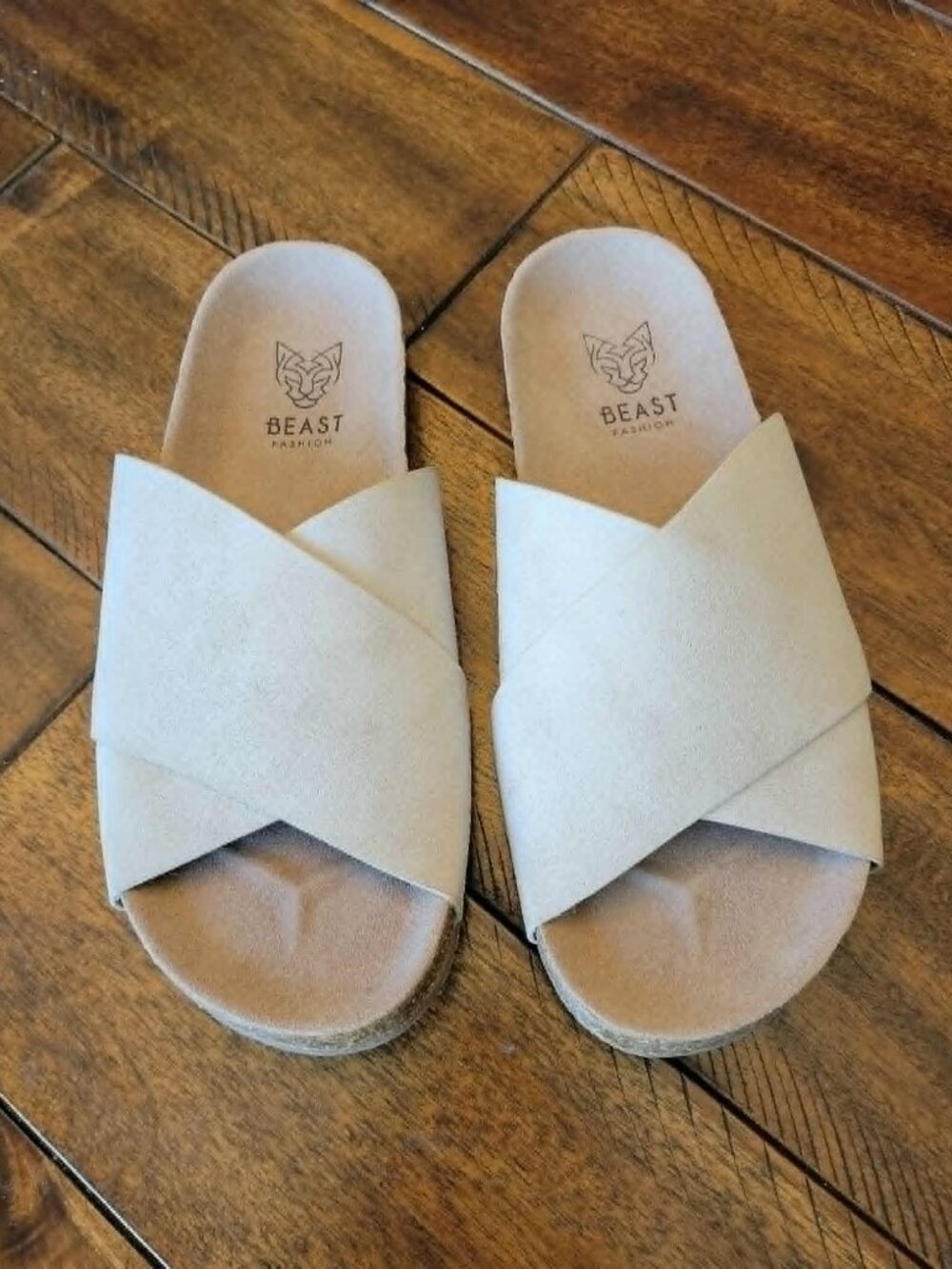 Women's Leather Cork Slide Sandal Size 6